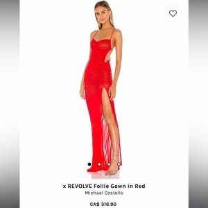 XS REVOLVE Follie gown in Red by Michael Costello